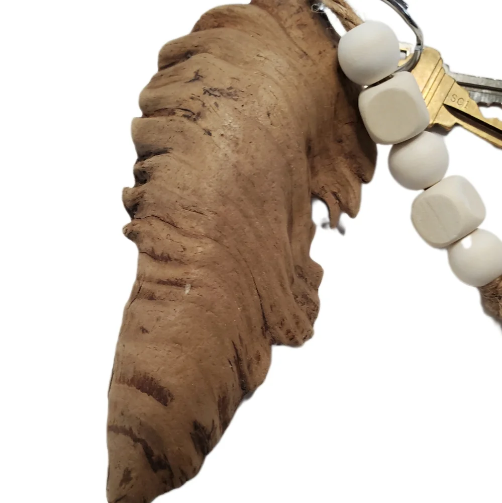 Driftwood Keychain with Beads Length 5